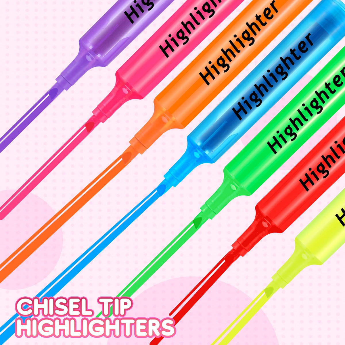 Qilery 72 Pack Tank Highlighters Bulk, Chisel Tip Markers,Red