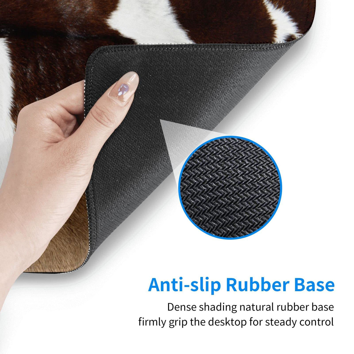 Cow Print Mouse Pad Extended Large Gaming Mousepad XL Big Long Oversized Desk Mat Stitched Edges