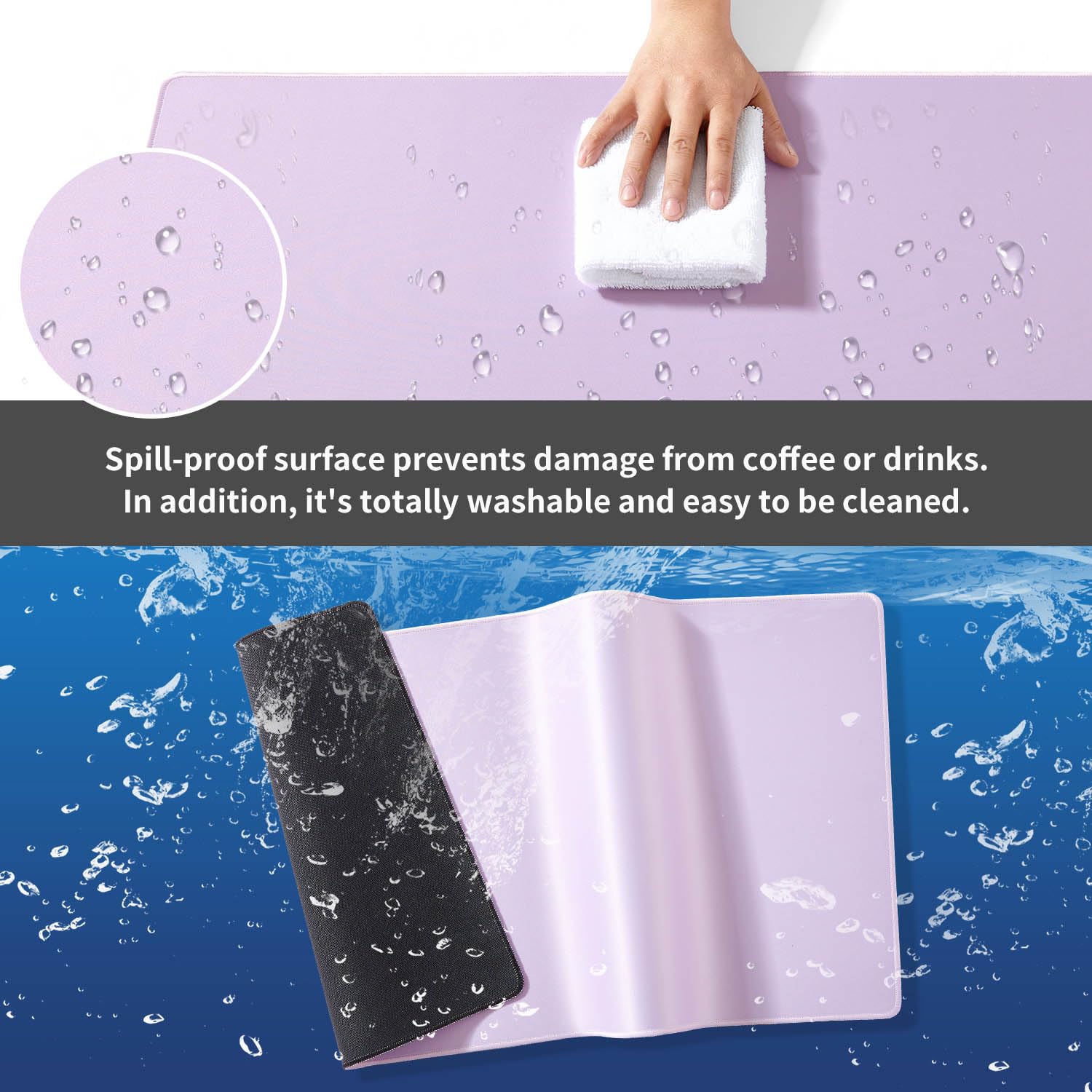 DOBAOJIA Light Pink Mouse Pad, Keyboard and Mouse Mat XXXXL 39.4” x 19.7”