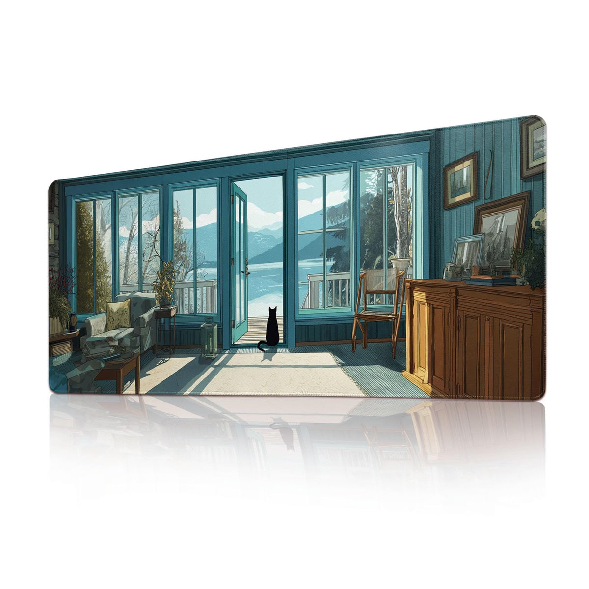 Desk Mat Mouse Pad Gaming Desk Pad XL Large Mouse Mat Office Decor Accessories (Blue C)