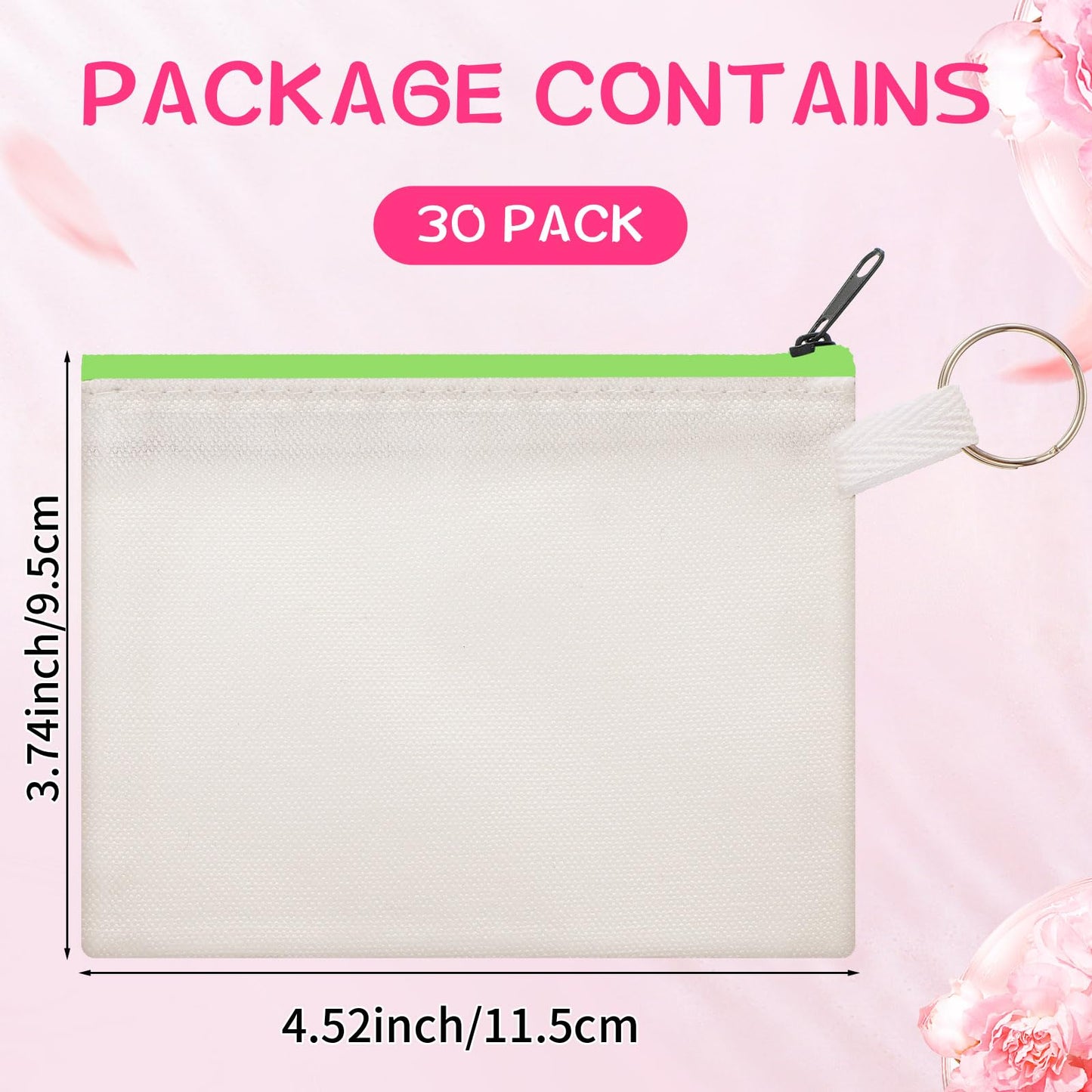 Frienda Sublimation Blank Coin Purse Small Canvas Makeup Bags, Multi Color