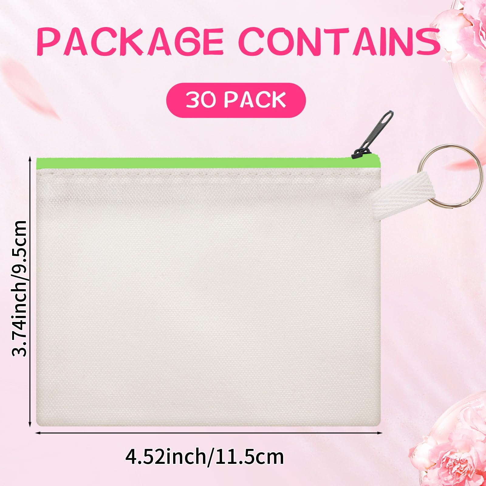 Frienda Sublimation Blank Coin Purse Small Canvas Makeup Bags, Multi Color