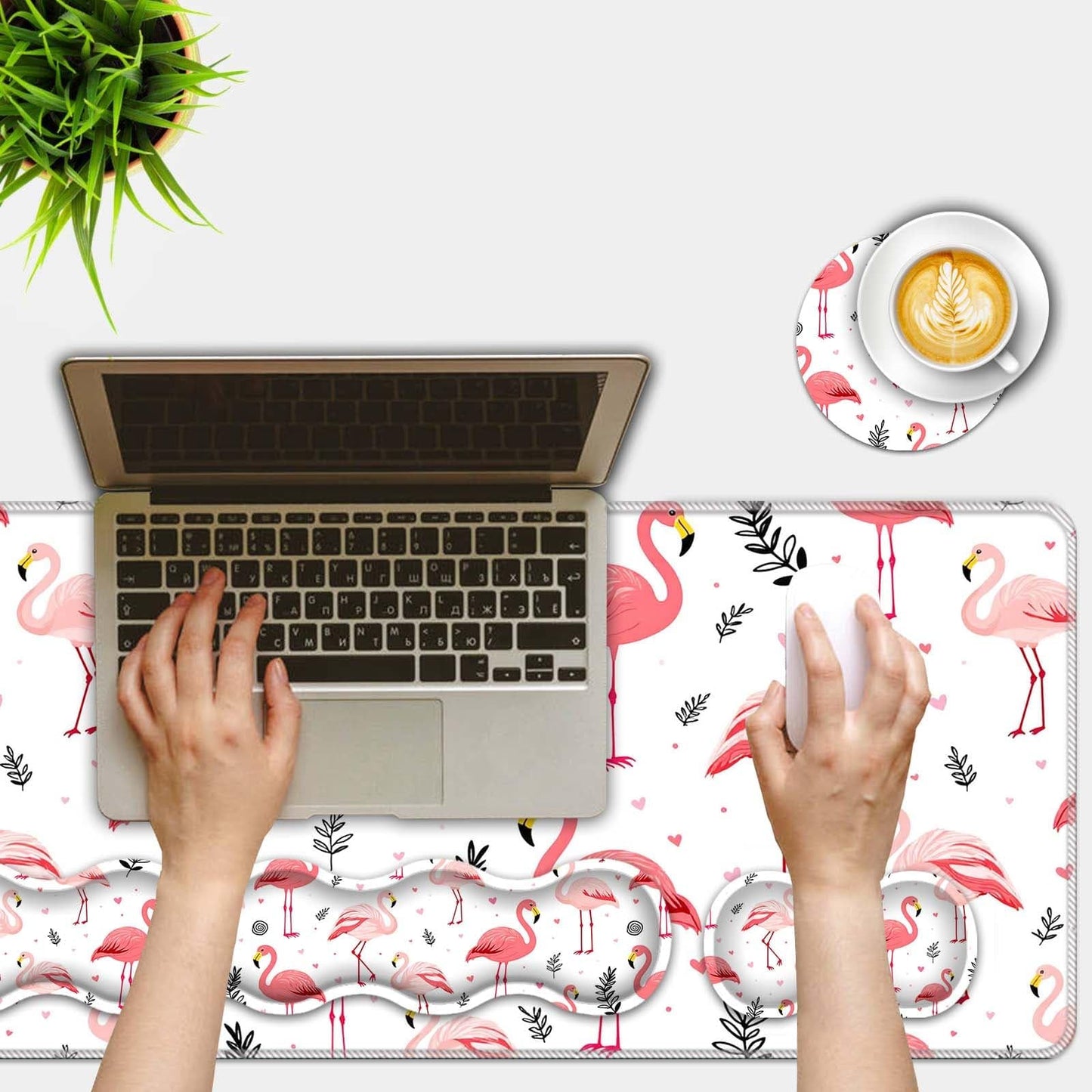 FGDRFGRW Mouse Pad Set,(31.5×11.8 in) Desk Pad + Keyboard Wrist Rest Support + Mouse Wrist Rest +