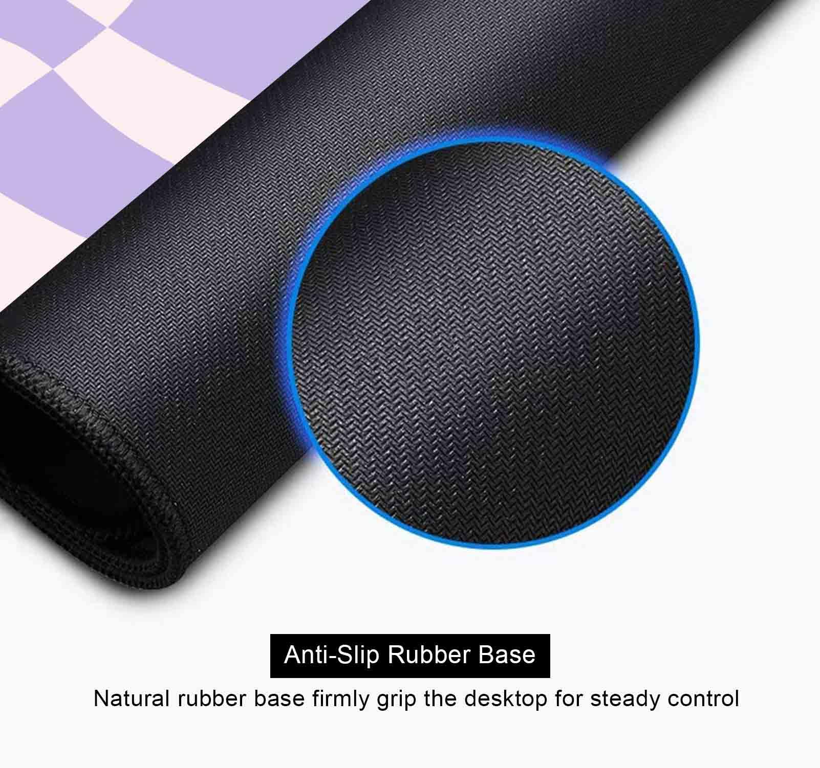 Pastel Purple Desk mat, Checkered Pattern Large Mouse Pad, Protector Pad Writing Mat for Work Home