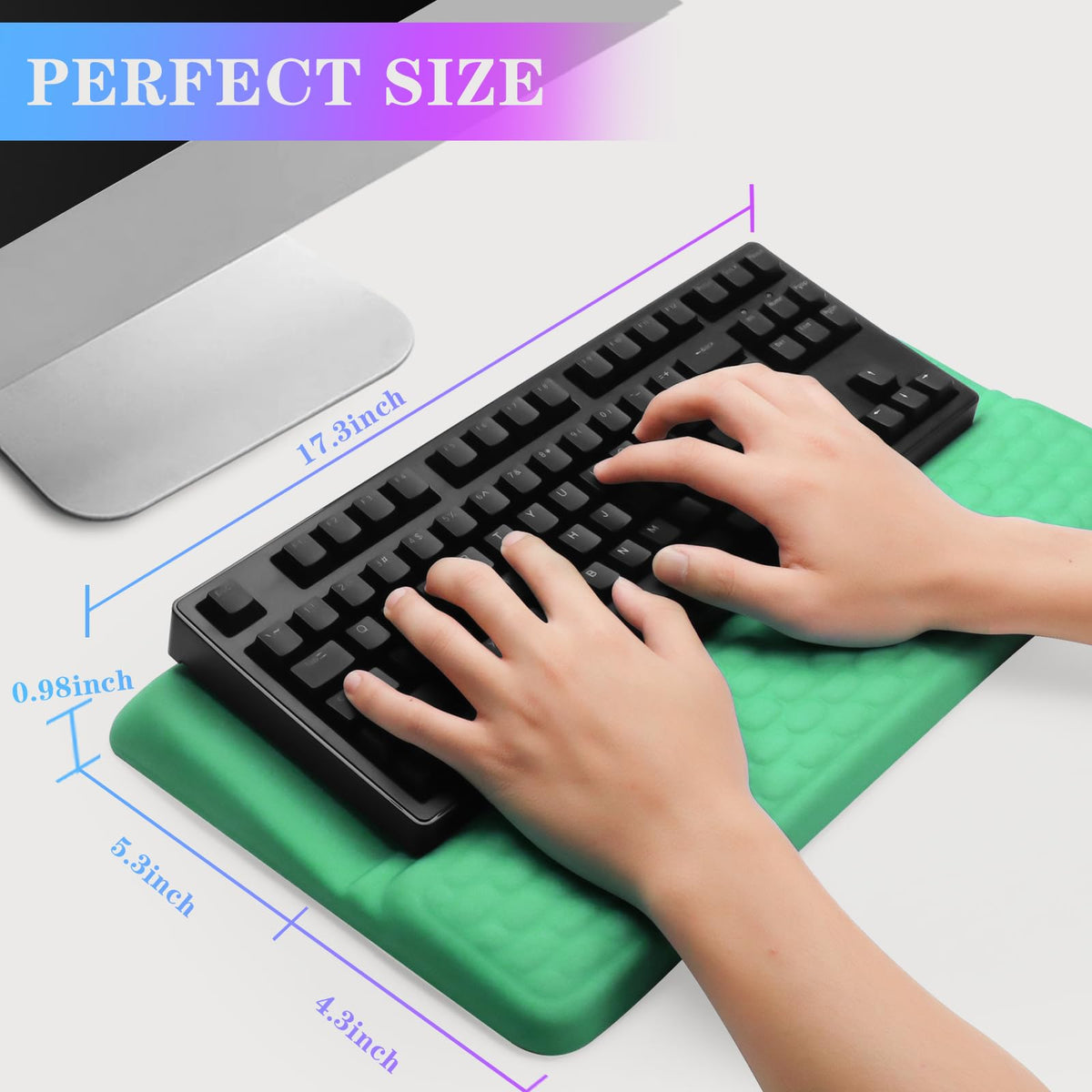 Computer Keyboard Stand with Wrist Rest, Ergonomic Tilted Keyboard Holder - Keyboard Riser with