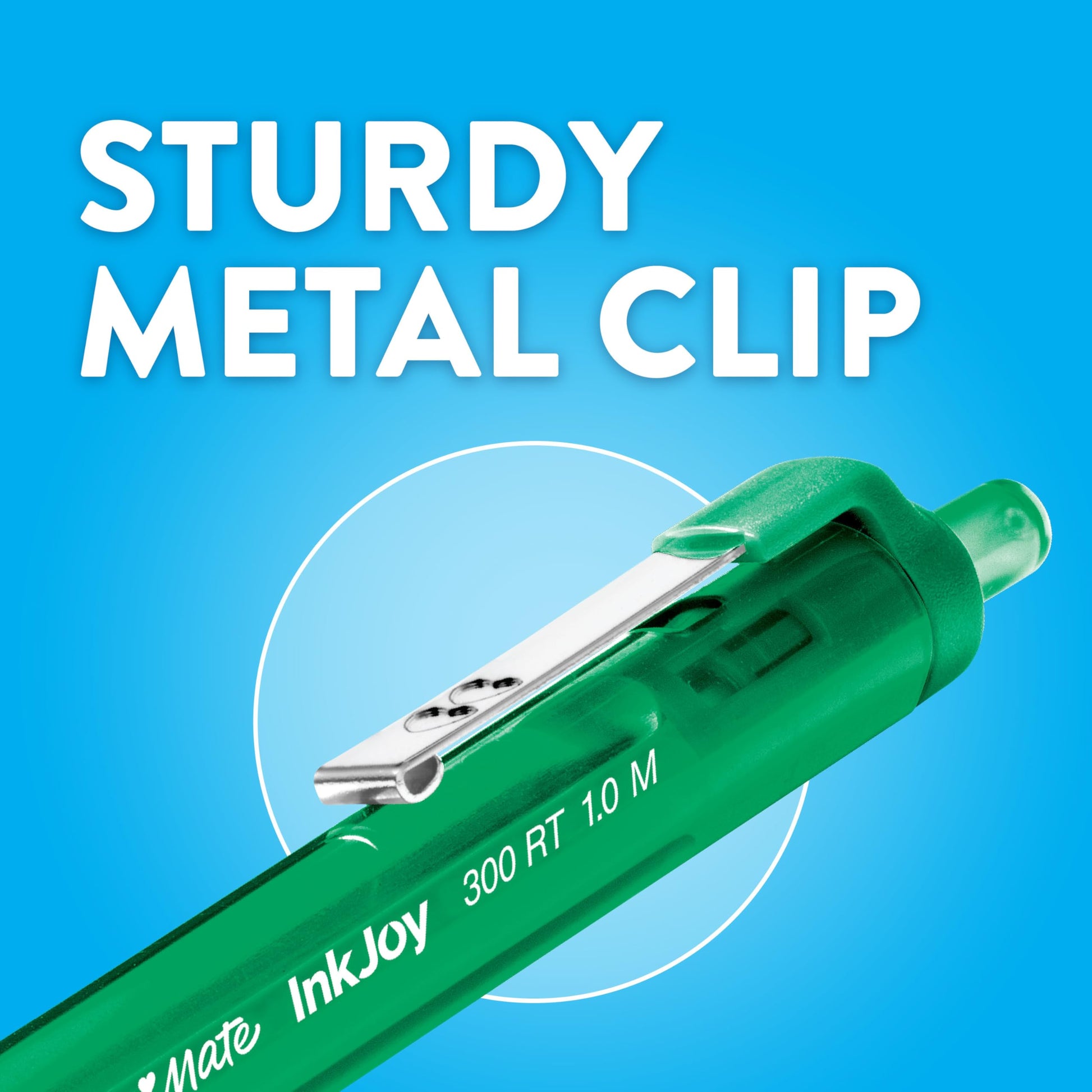Paper Mate InkJoy 300RT Retractable Ballpoint Pens | Medium Point (1.0 mm) | Blue | 12 Count