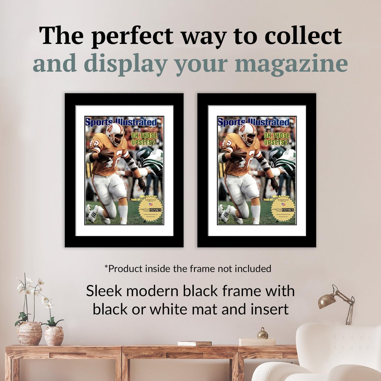 Creative Picture Frames 8 x 10.75 Magazine Frame with Full-Strength Glass, Holds Up To A 1/4" Thick