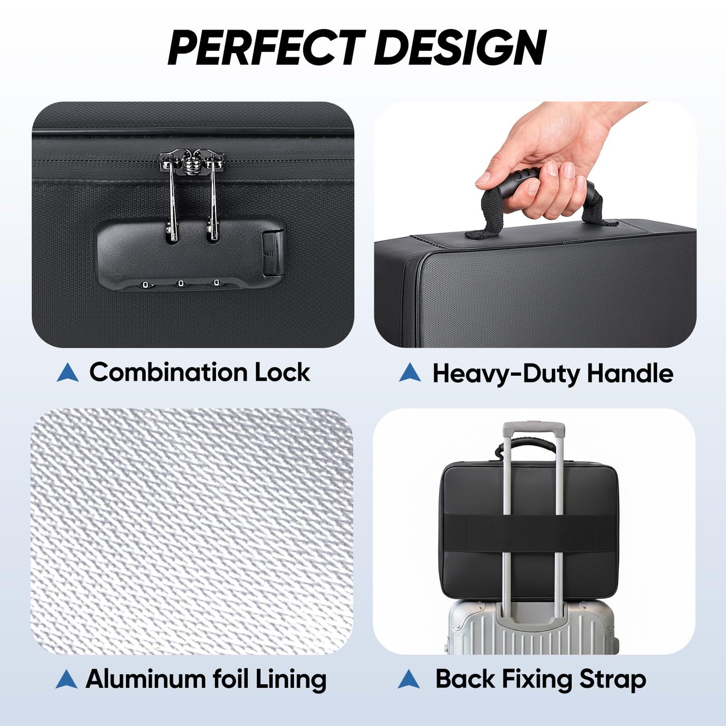 BALEINE Fireproof Document Box with Lock, Waterproof Fire Safe File Bag
