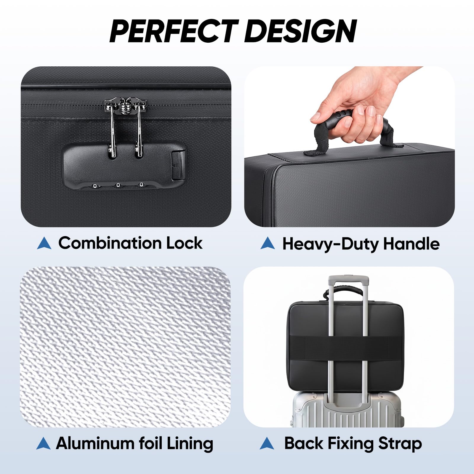 BALEINE Fireproof Document Box with Lock, Waterproof Fire Safe File Bag