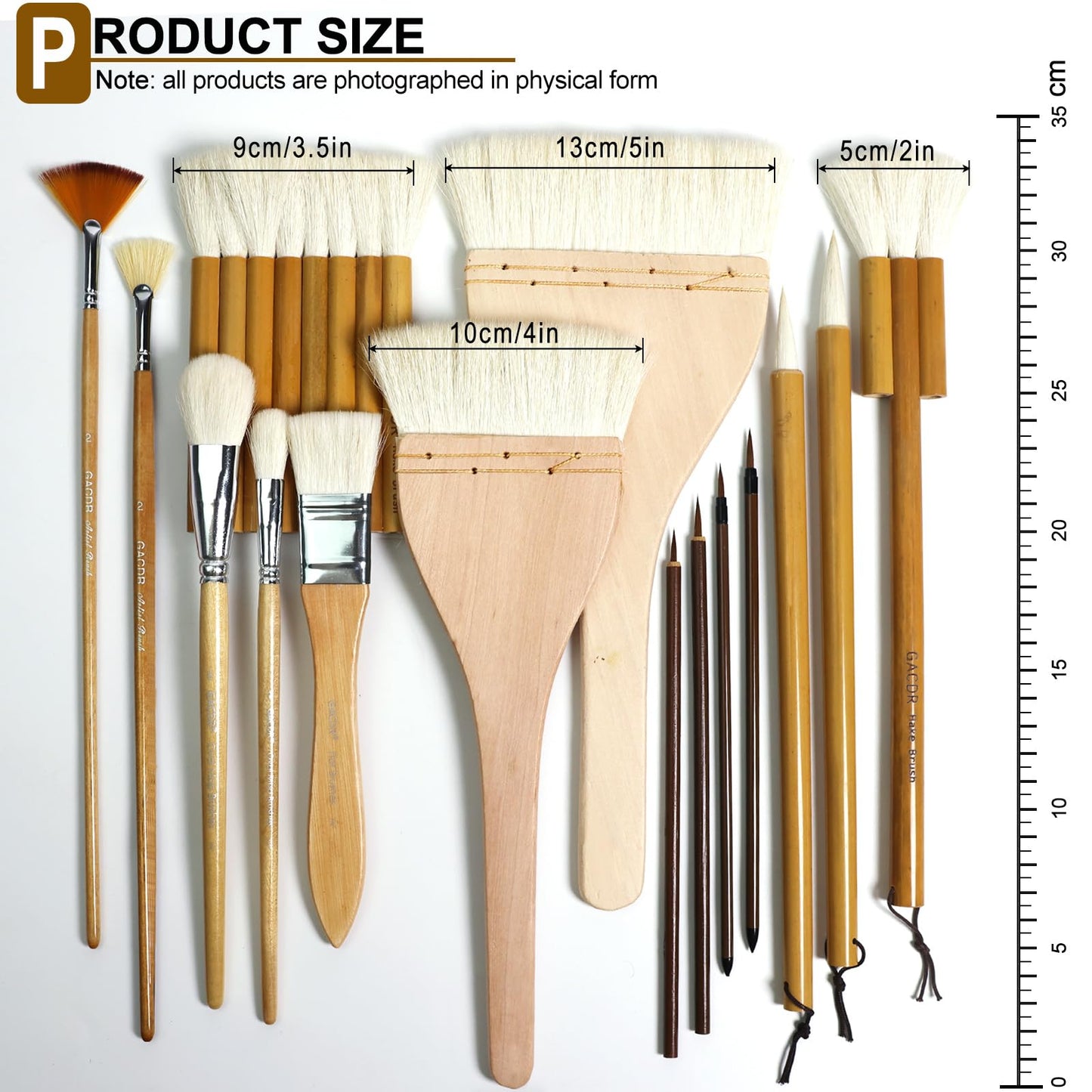 Pottery Brush Set, 15PCS Ceramic Glaze Brushes with Hake Brushes & Storage