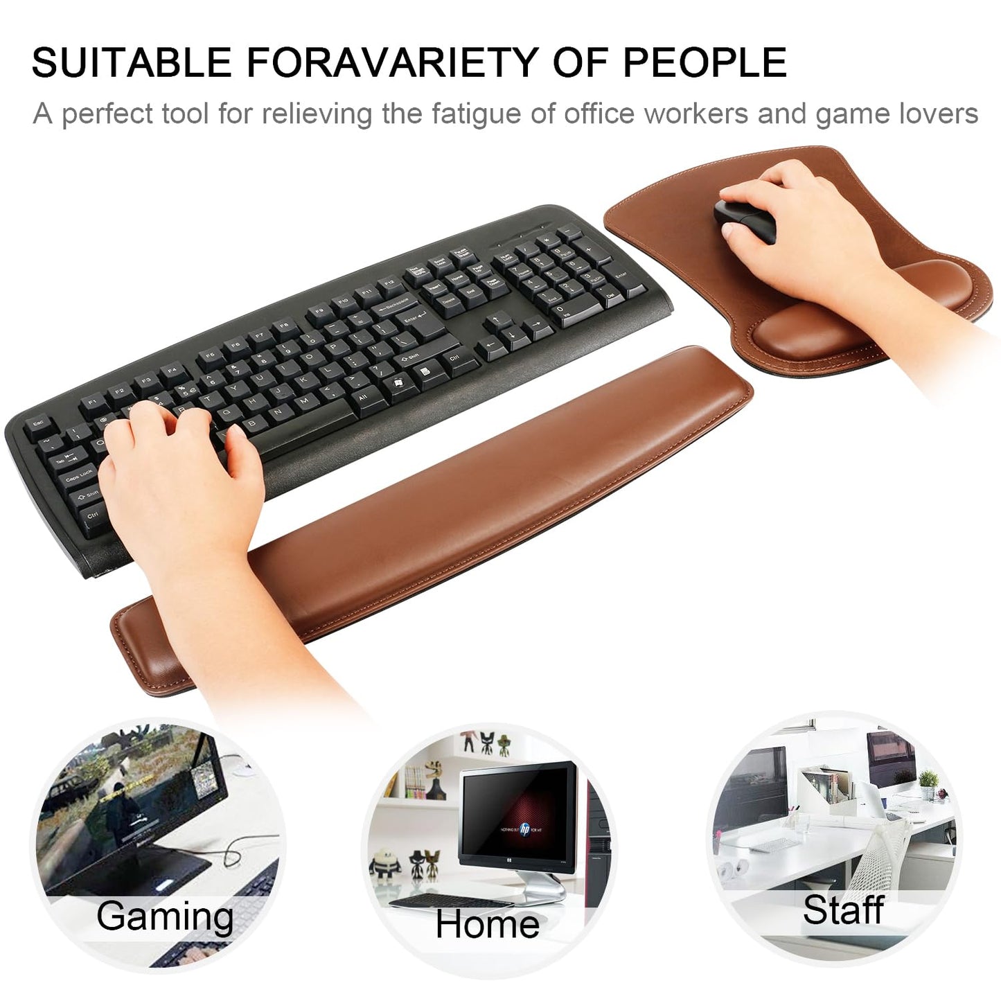 RICHEN Keyboard Wrist Rest Pad and Mouse Wrist Rest Support Mouse Pad Set,Sturdy & Comfortable &