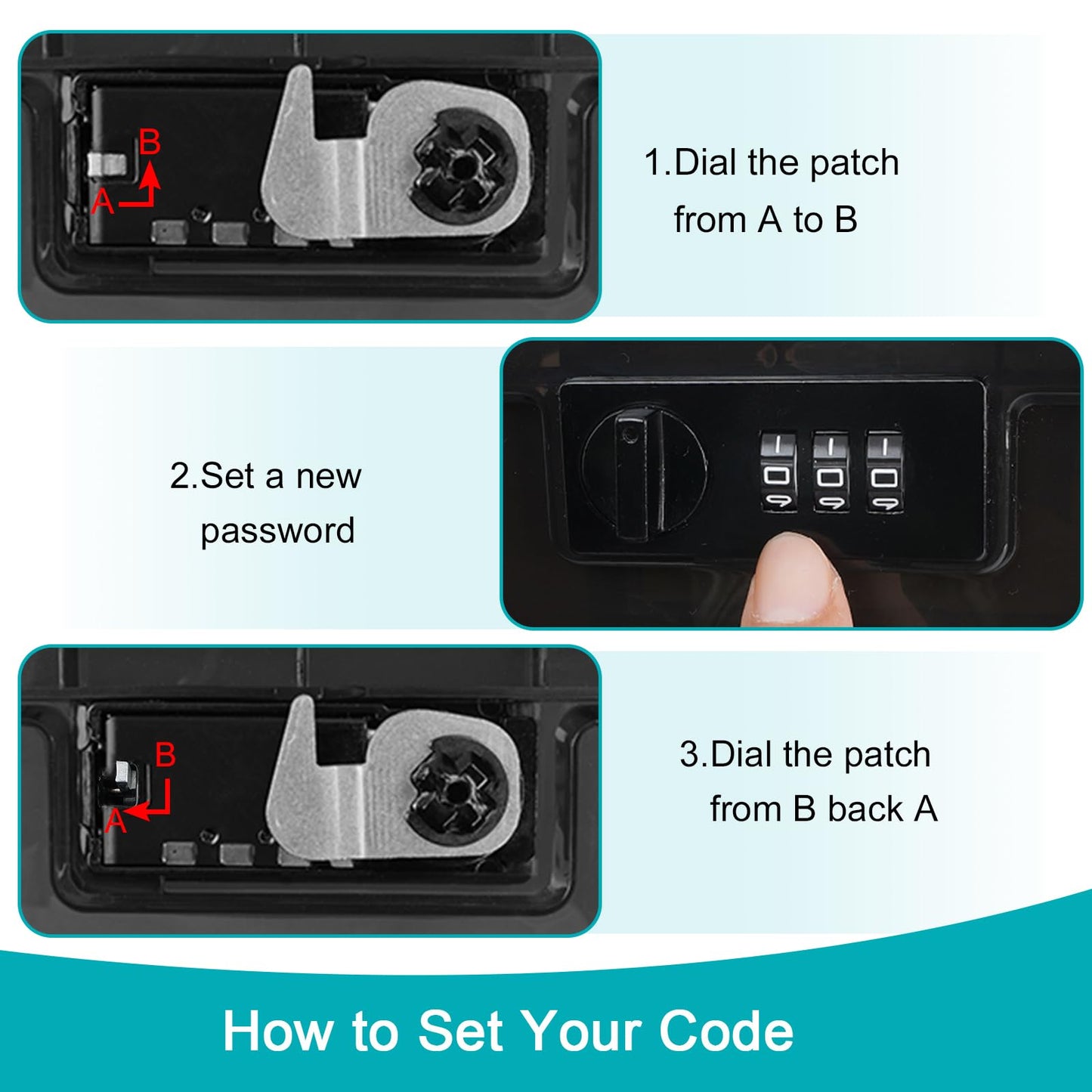 Lalifebuss Combination Lock Boxes for Personal Items, Lockable Storage Box for Office
