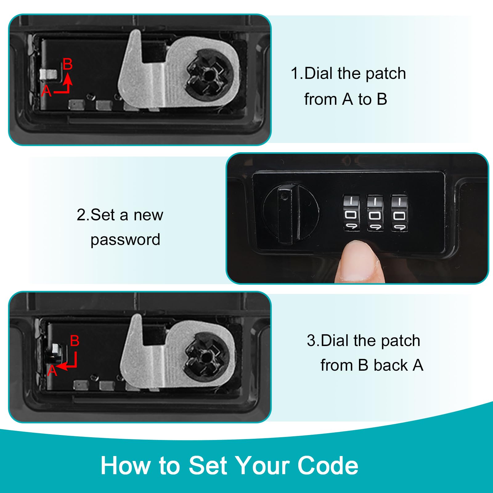Lalifebuss Combination Lock Boxes for Personal Items, Lockable Storage Box for Office