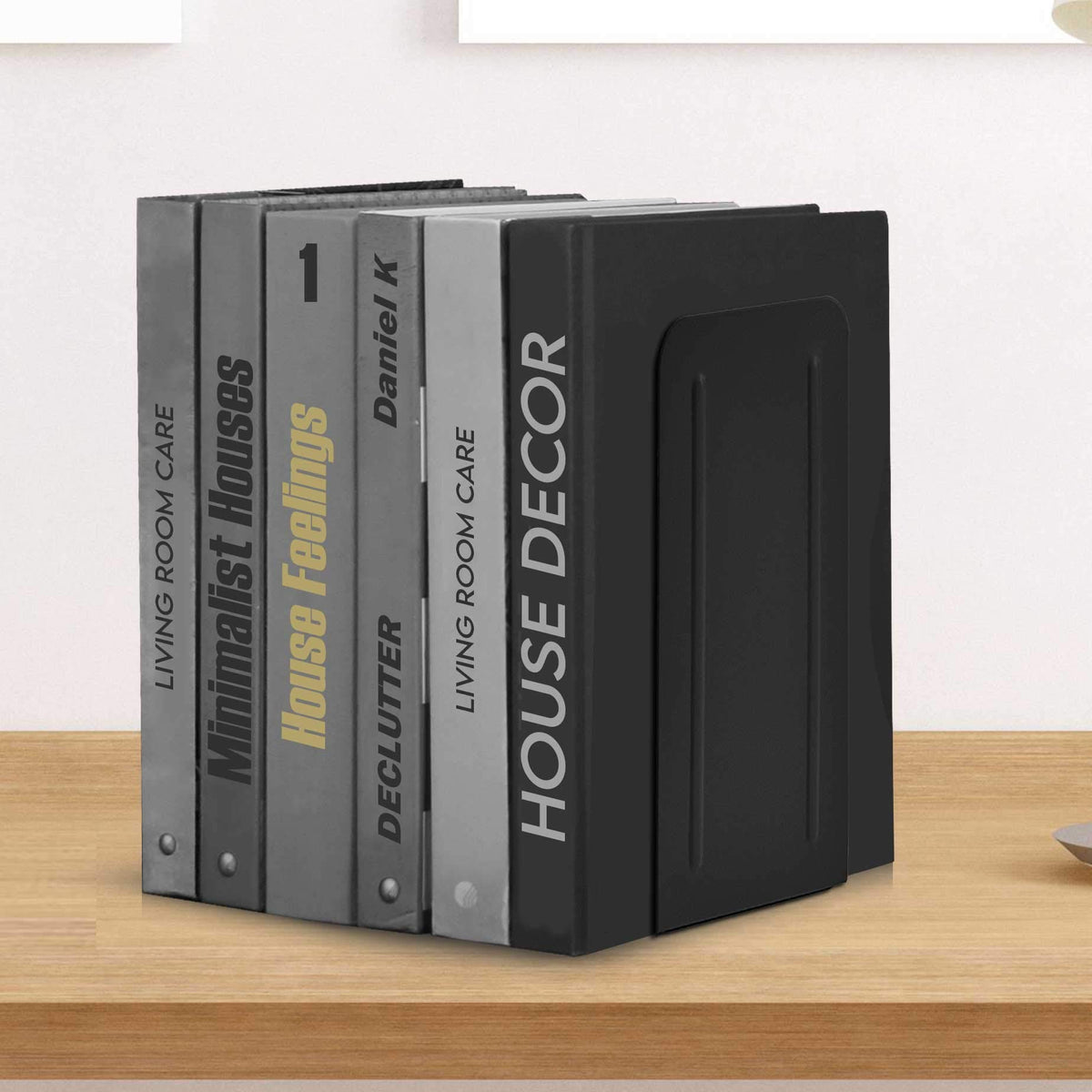 Acrimet Bookends for Shelves, Heavy Duty Steel Metal Book Ends, Non-Skid Book Stopper, Book Storage