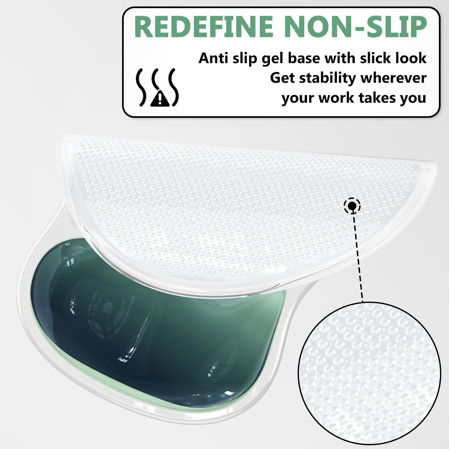 AKIT Ergonomic Mouse Pad and Keyboard Wrist Rest Set, Gel Mousepad, Green