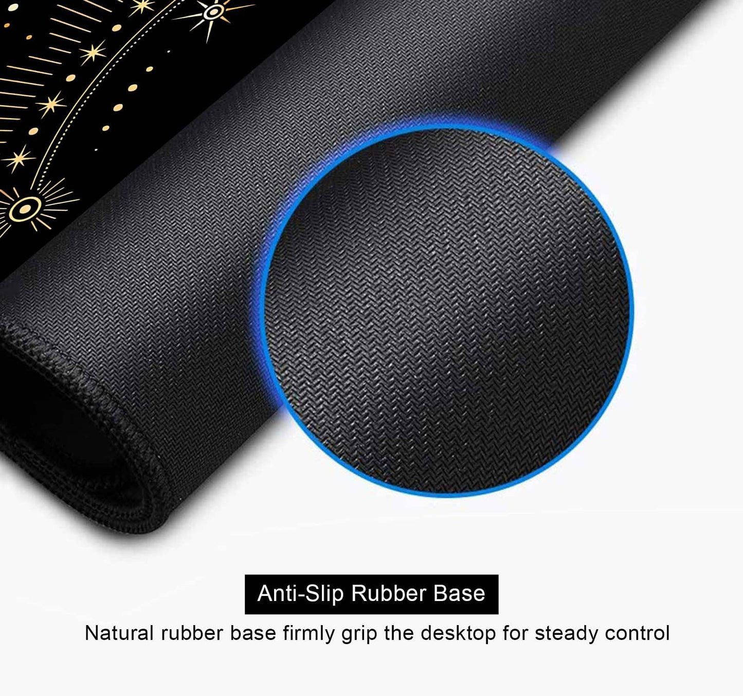 SXCKANG Black & Gold Large Mouse Pad, Boho Snake Witch Desk Mat for Desktop, Women Gaming Full Desk