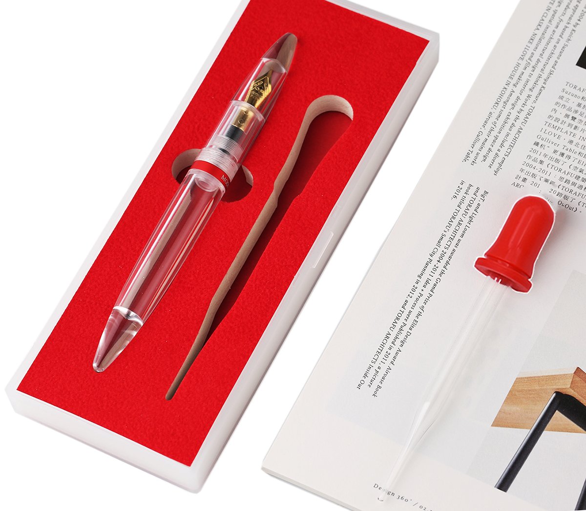 erofa MAJOHN M2 Transparent Eye Dropper Filling Fountain Pen Large-Capacity Ink Storing, Extra Fine