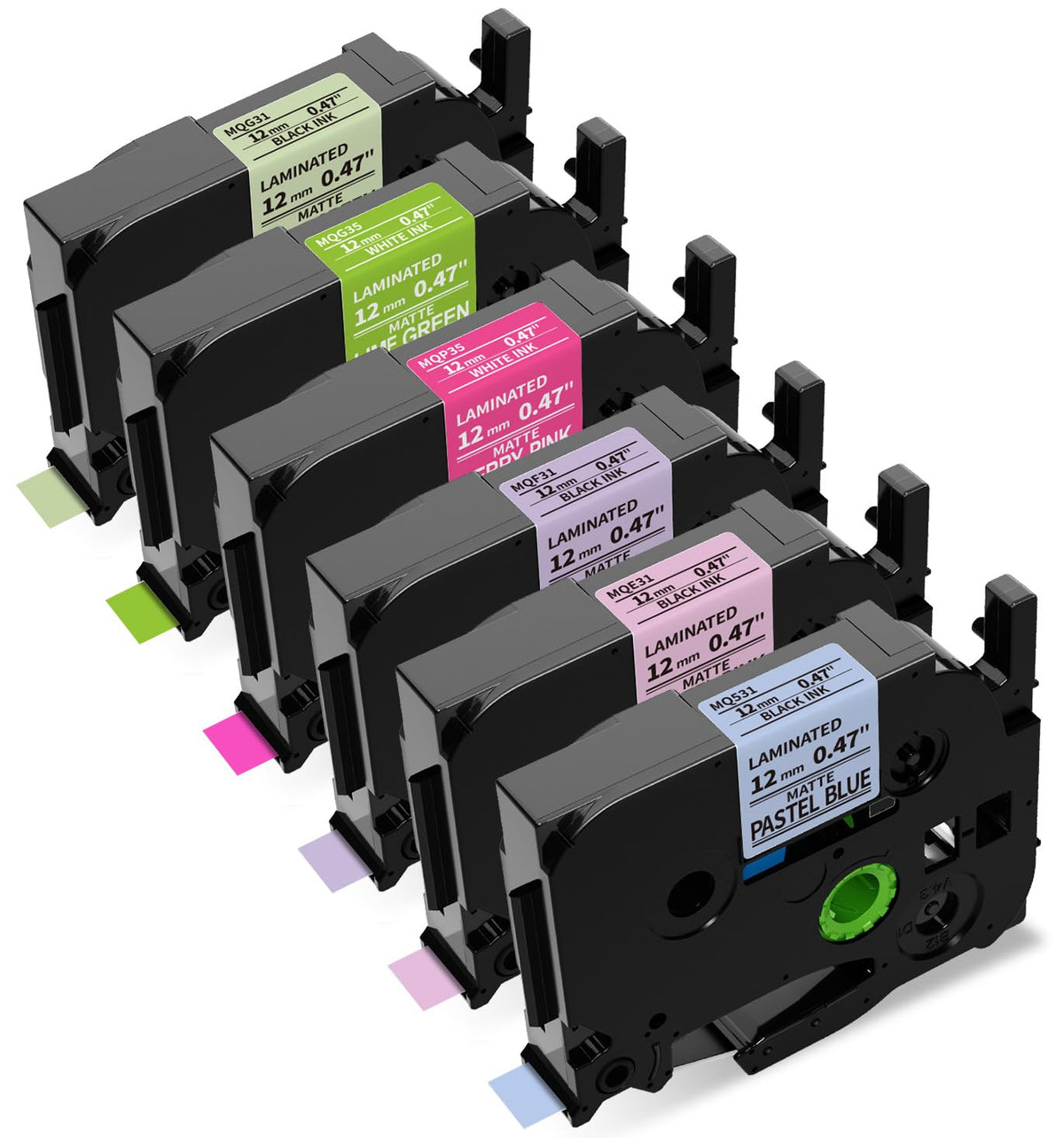 Compatible with Brother TZ Tape 12mm 0.47 Laminated Colored Refills Label