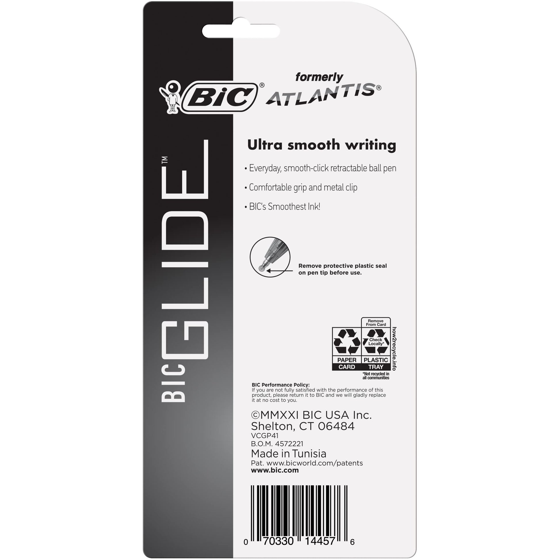 BIC Atlantis Original Retractable Ball Point Pen, Assorted, 4-Count (VCGP41-Ast)