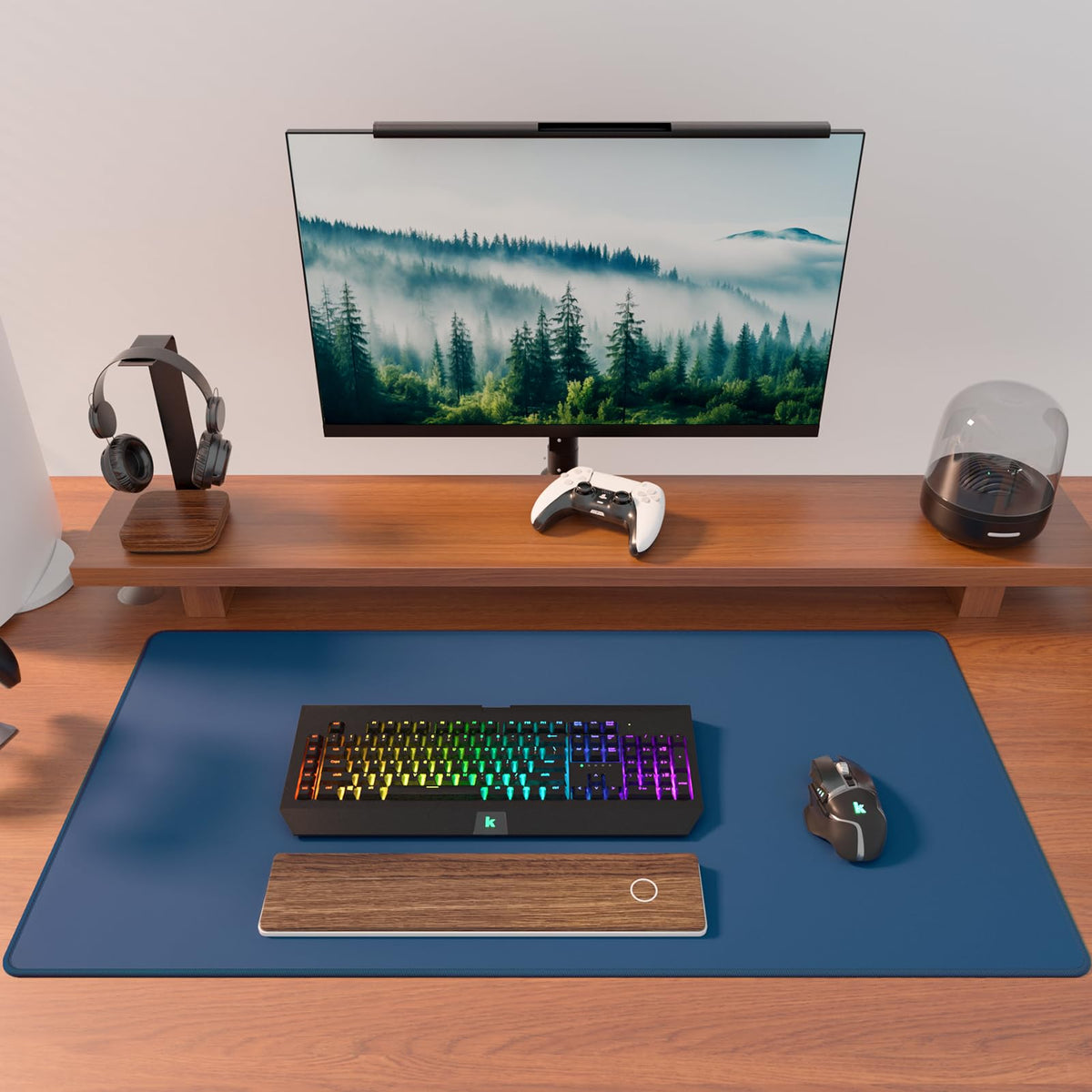 KTRIO Large Gaming Mouse Pad, Desk Mat, 31.5 x 15.7 in, Navy Blue, XXL