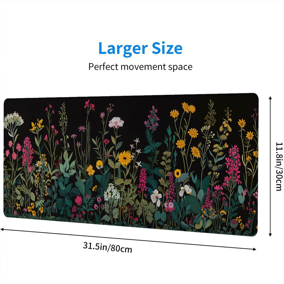 Floral Desk Pad Mouse Pad Weeds Flower Aesthetic Wildflower Mousepad XL Large Gaming Mouse Pad