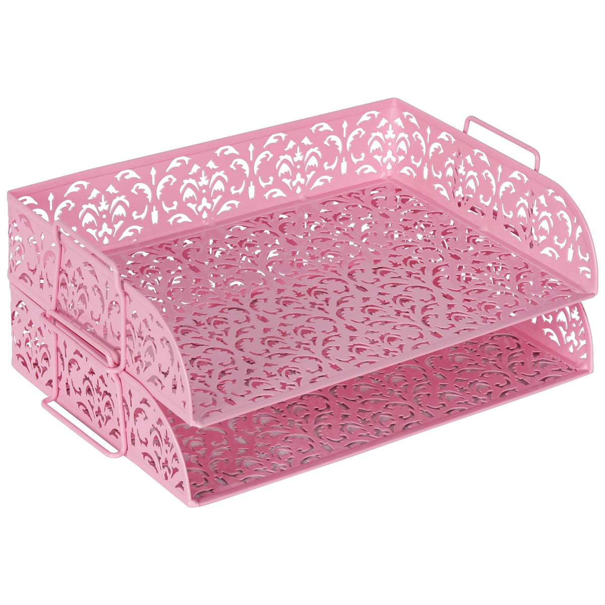 EasyPAG Paper Organizer for Desk 2 Tier Stackable Paper Tray for A4 Legal Size Folders Metal File