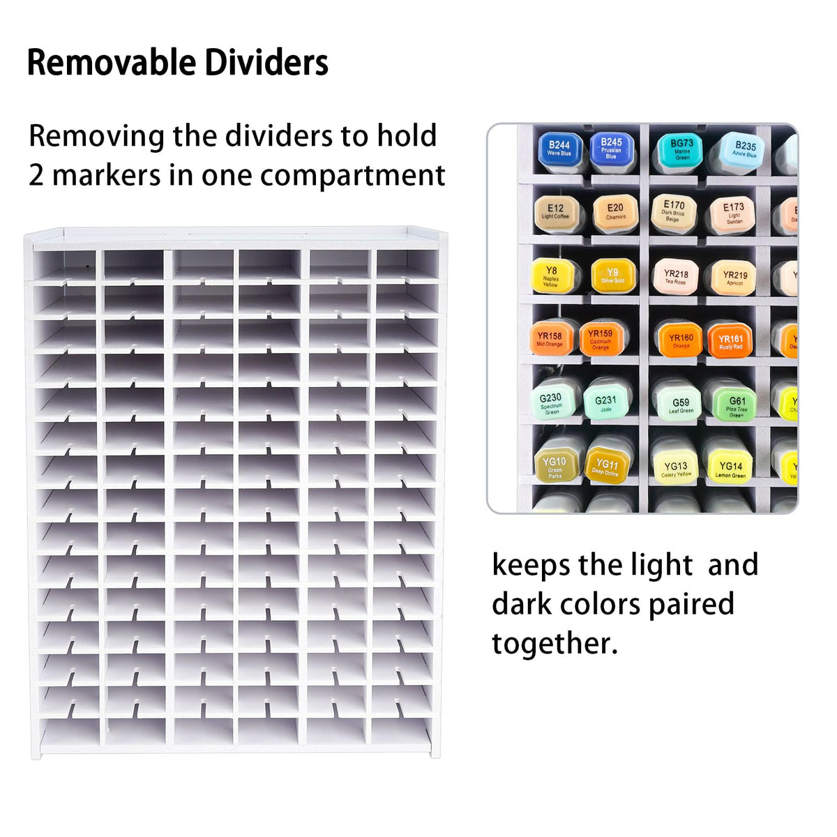 SANFURNEY Marker Organizer for 180 Markers, Desktop Storage Rack