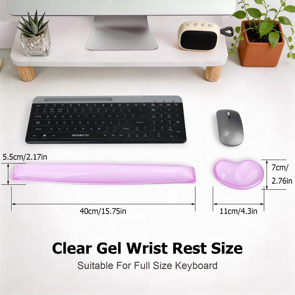 Gel Keyboard & Mouse Wrist Rest Set - Keyboard Wrist Rest Pad & Mouse Support for Office Gaming Pad