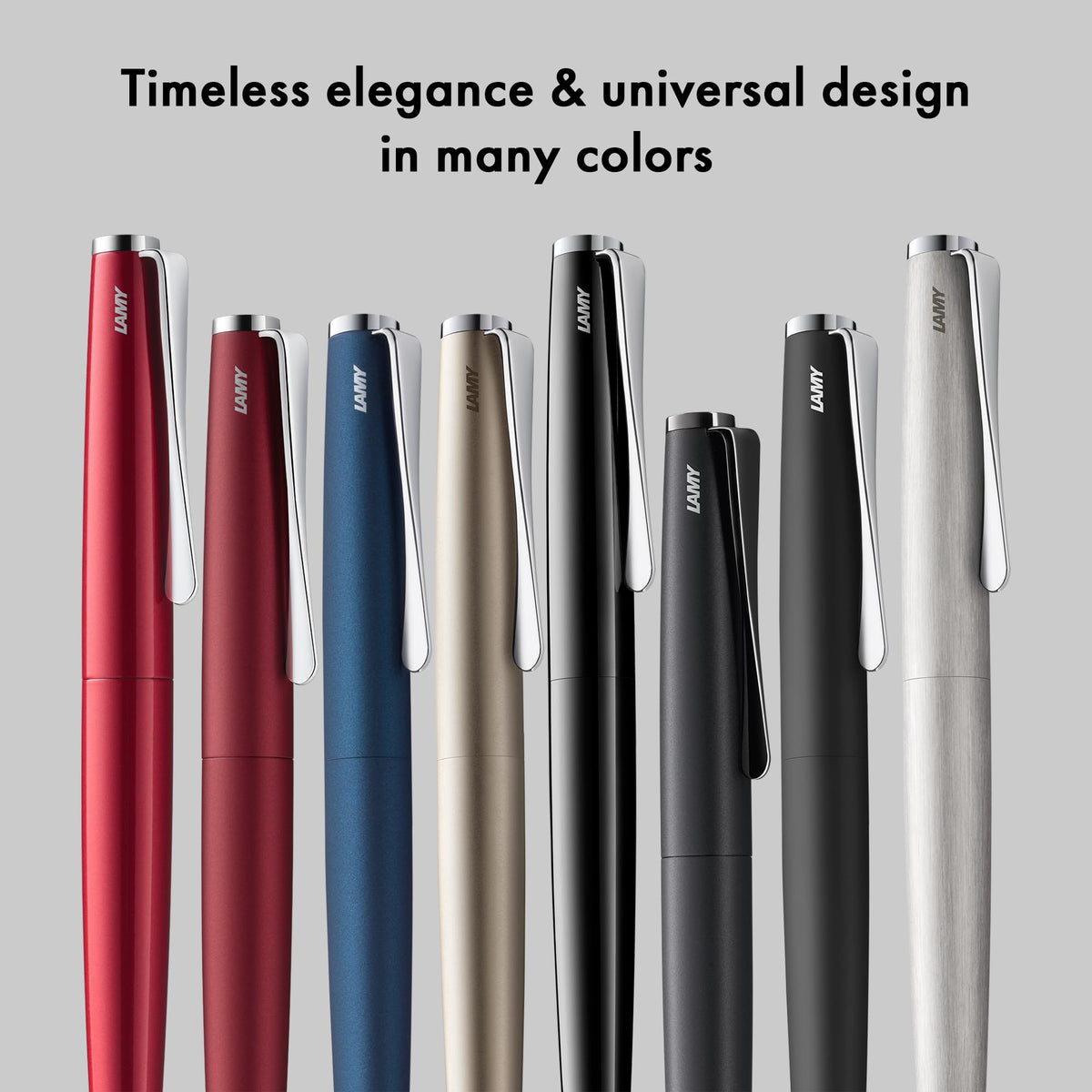 Lamy studio imperialblue - ballpoint pen in elegant stainless steel casing - with propeller-shaped