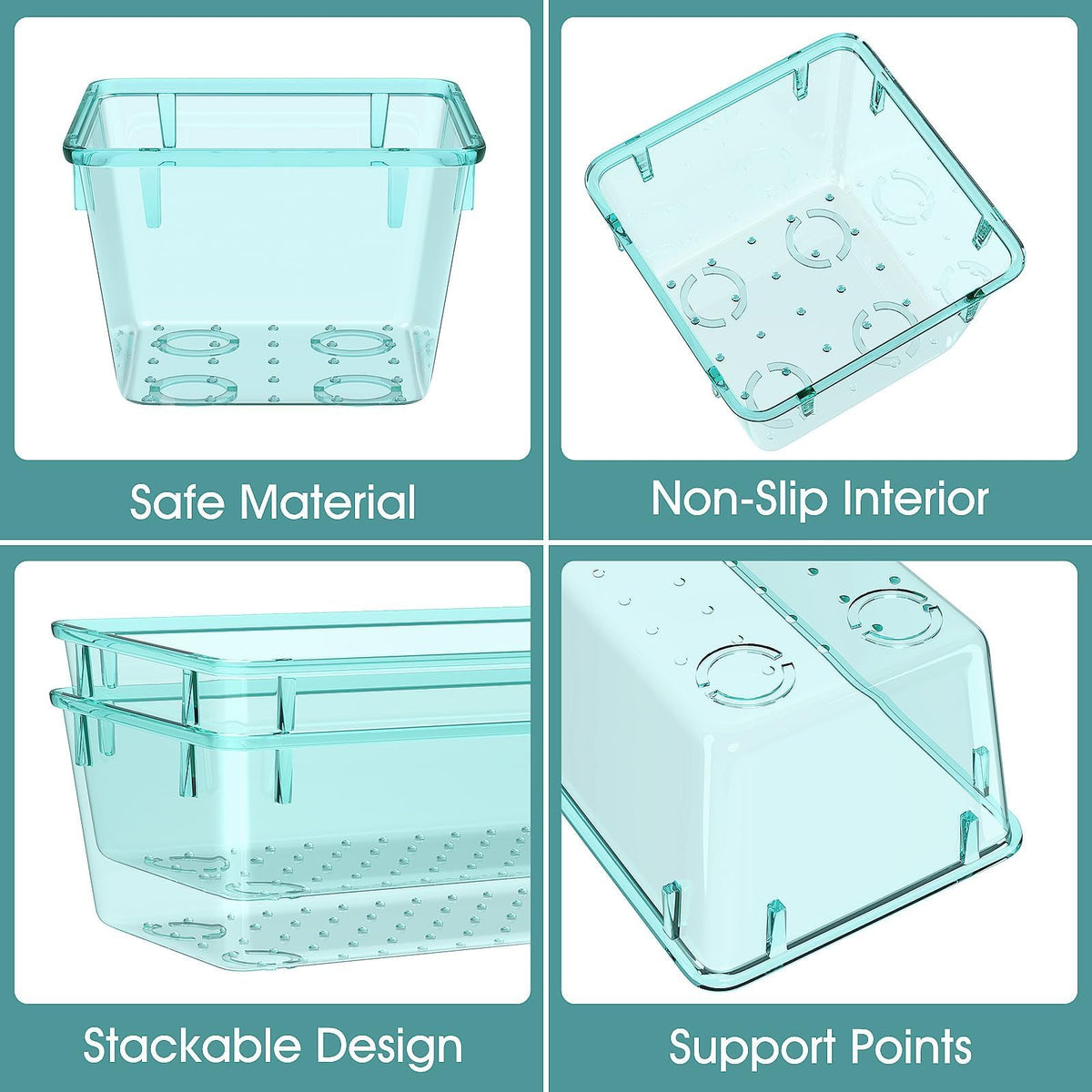 25 PCS Clear Plastic Drawer Organizer, Makeup Organizers and Storage Bins