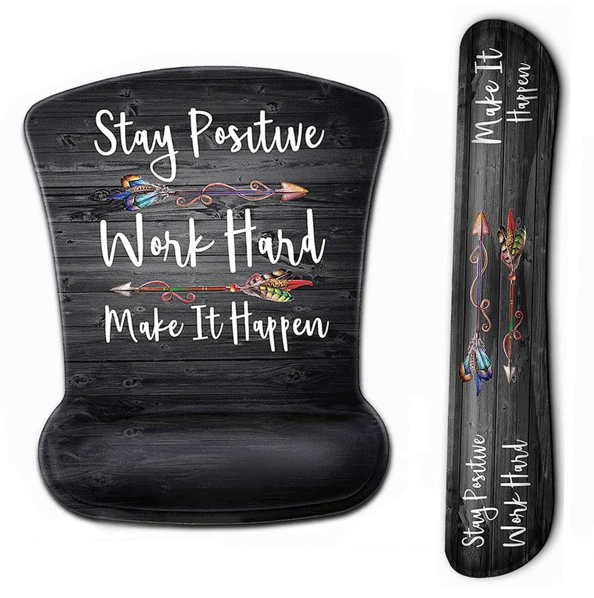 Keyboard Wrist Rest and Mouse Pad Wrist Support Set,Stay Positive Work Hard and Make It Happen