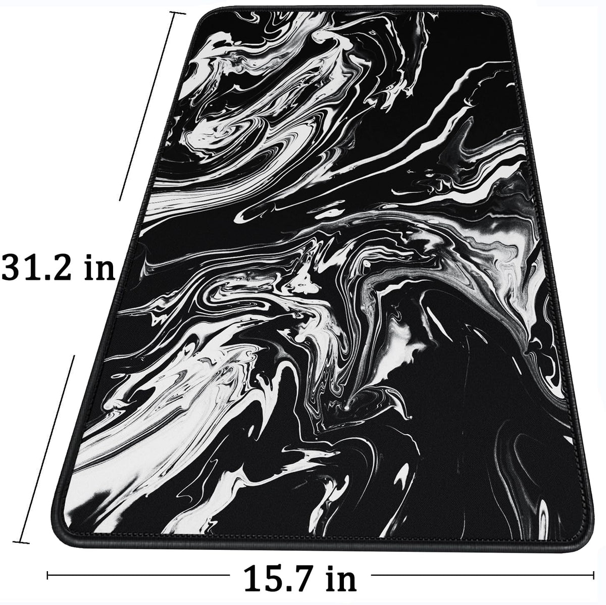 Large Gaming Mouse Pad with Stitched Edges, Non-Slip Natural Rubber Base