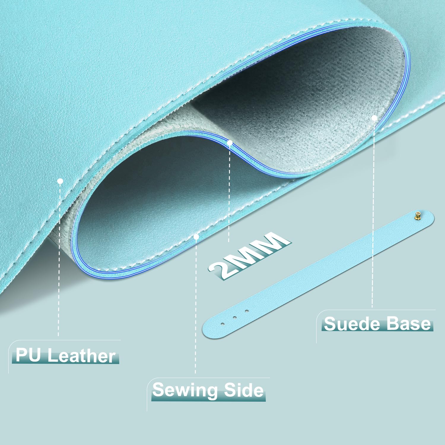 Large Desk Pad, 47.2'' x 23.6'', Computer Mat for Desk, Leather Desk Pad Protector, Suede Base Desk