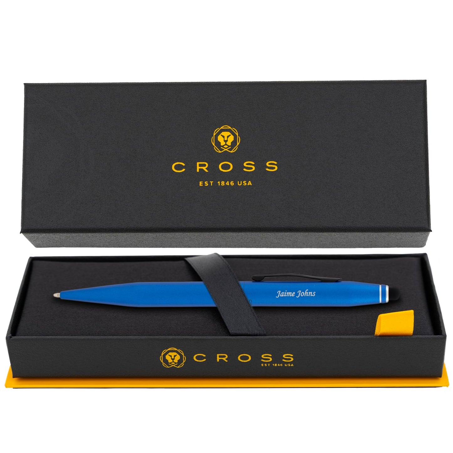Cross Tech2 Personalized Ballpoint Pen in Metallic Blue with Stylus Tip