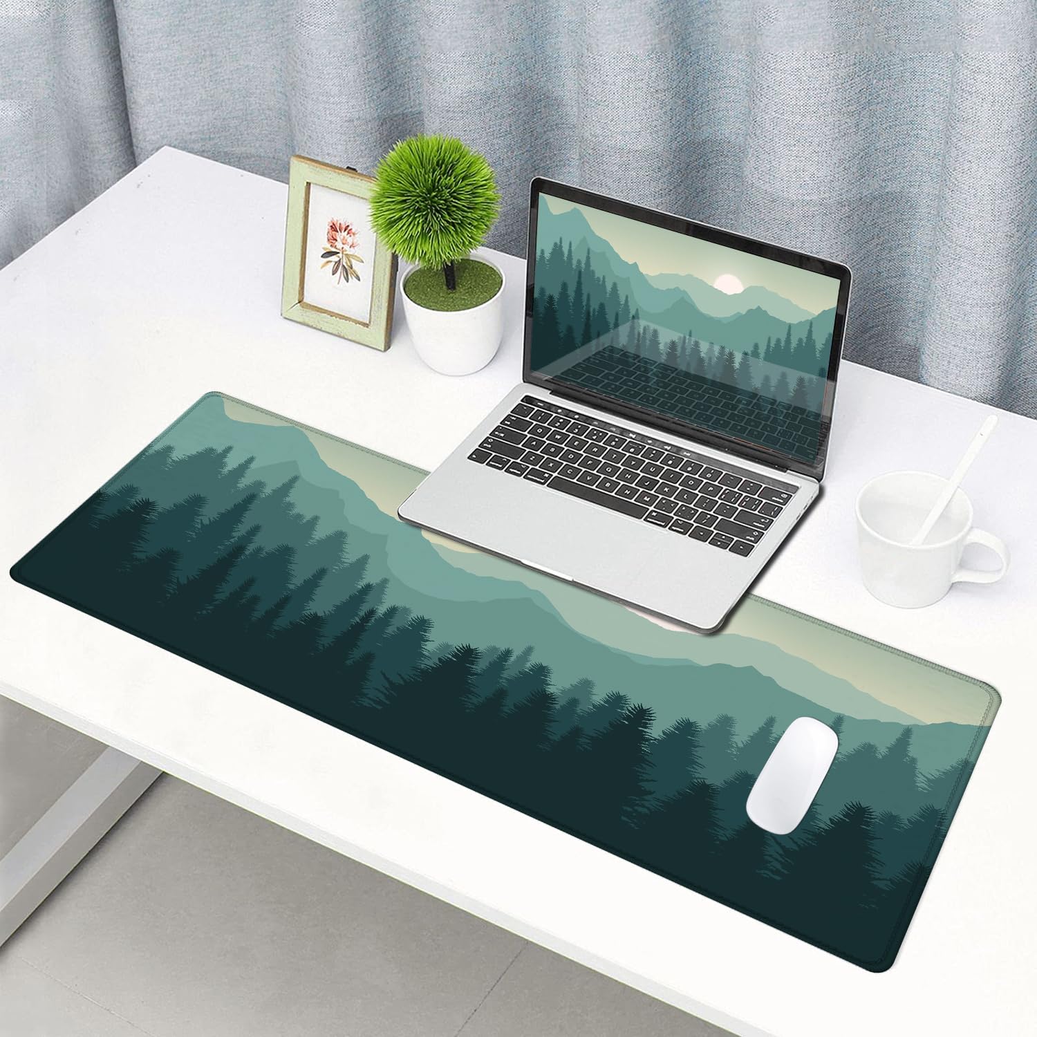 SANWUMIAN Mouse Pad Gaming, Large Mouse Pads for Desk, Keyboard Mouse Mat Desk Pad, Non-Slip Rubber