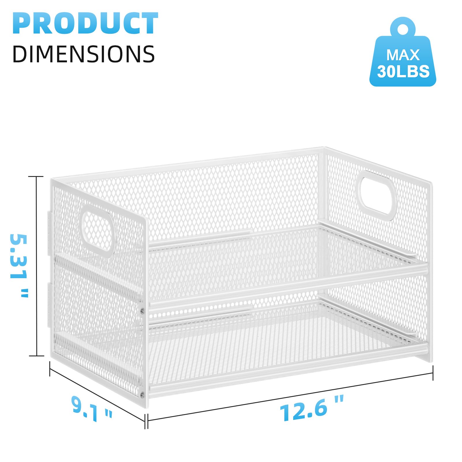 Marbrasse 2 Tier Paper Organizer Letter Tray, Mesh File Organizer with Handle, Paper Sorter Desk