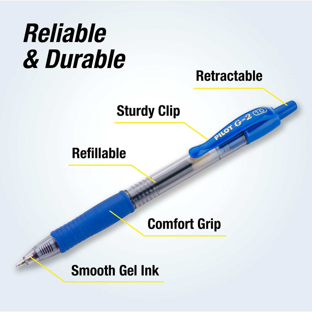 PILOT G2 Premium Gel Pens, Blue Pens, Fine Point 0.7 mm, Tub of 48