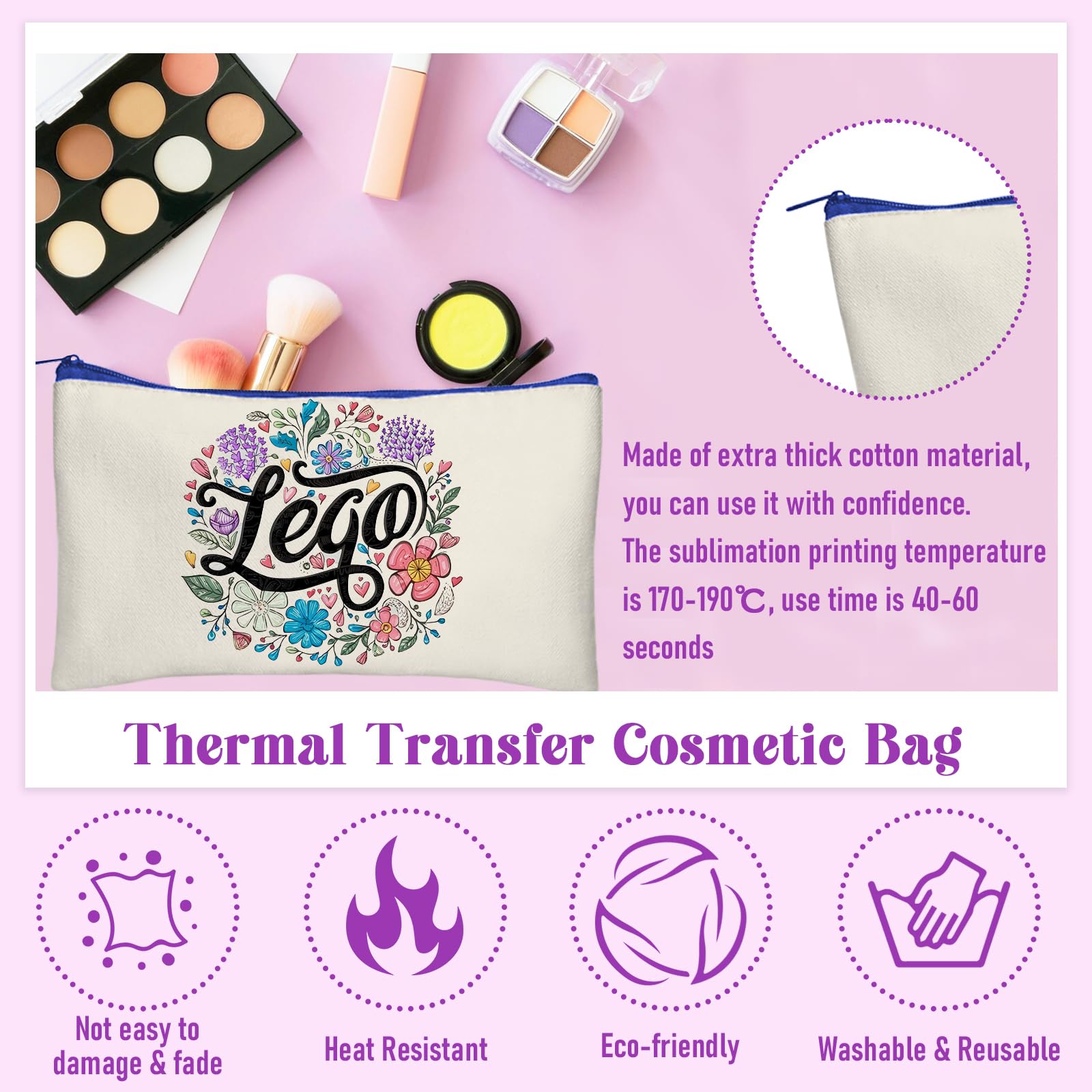 Legigo 24 Pack Blank DIY Craft Bag Canvas Pen Case Blank Makeup Bags - Canvas Pencil Bag Cotton