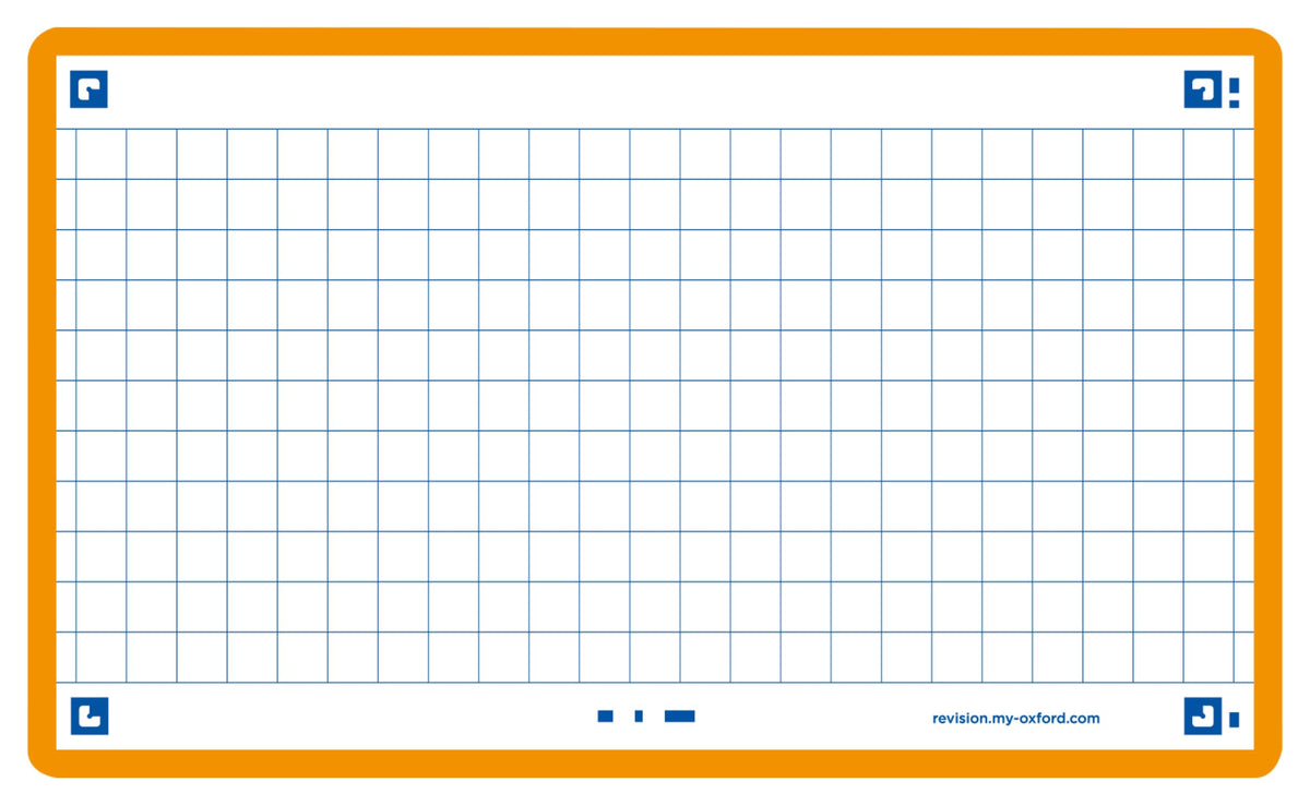 Flash Cards by Oxford, Squared with Orange Frame, Pack of 80 Cards, 7.5x12.5cm Size 400133870