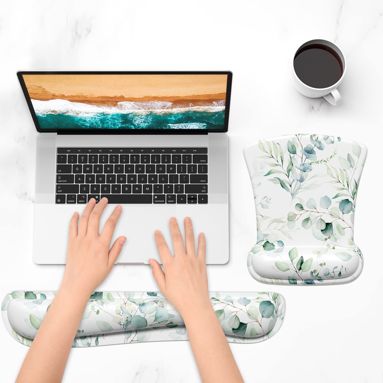 ITNRSIIET Mouse Pad Wrist Support Keyboard Wrist Rest Pad Ergonomic Mousepad Non-Slip Memory Foam