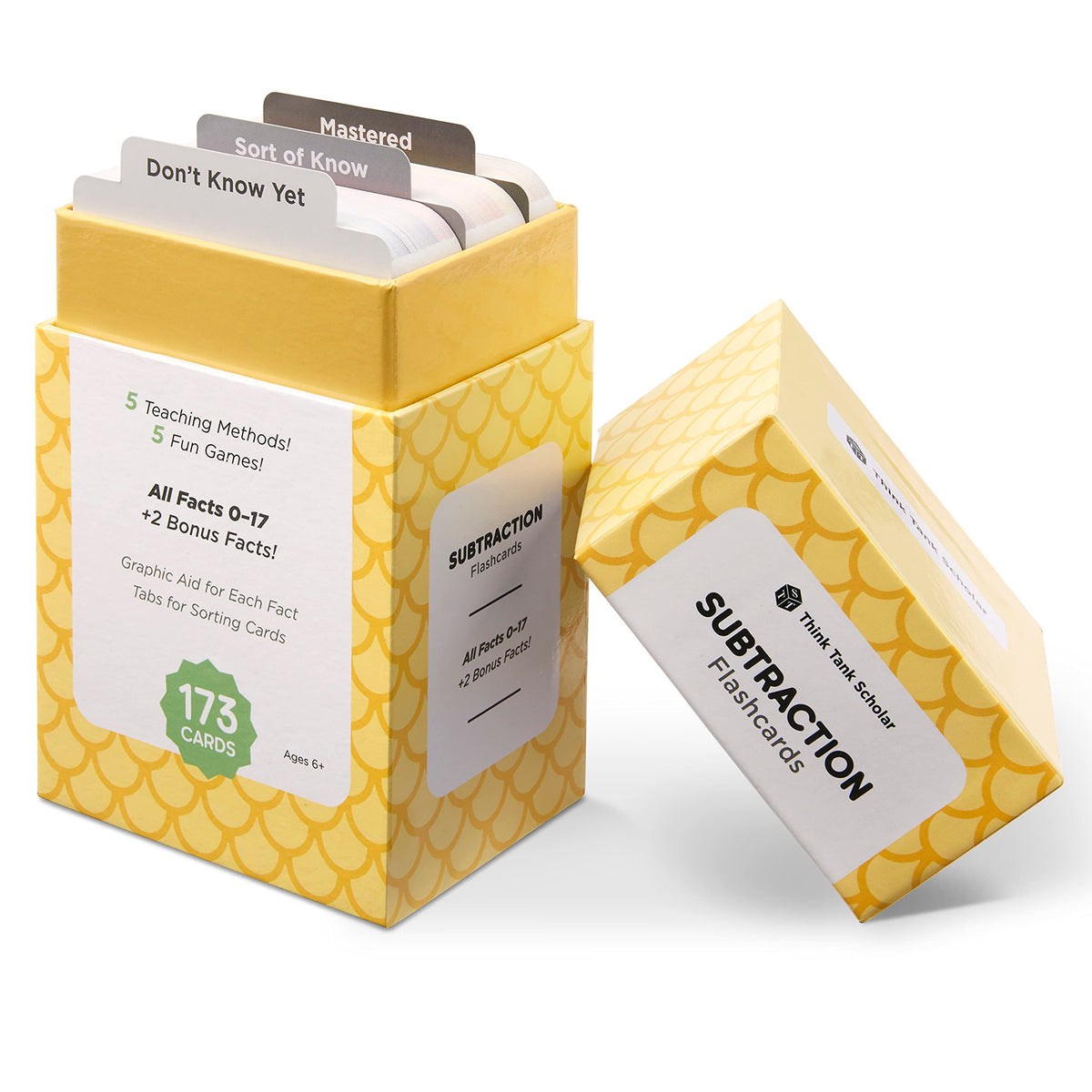 Think Tank Scholar 173 Subtraction Flash Cards Set (Award Winning) All Facts 0-17 Answer on Back