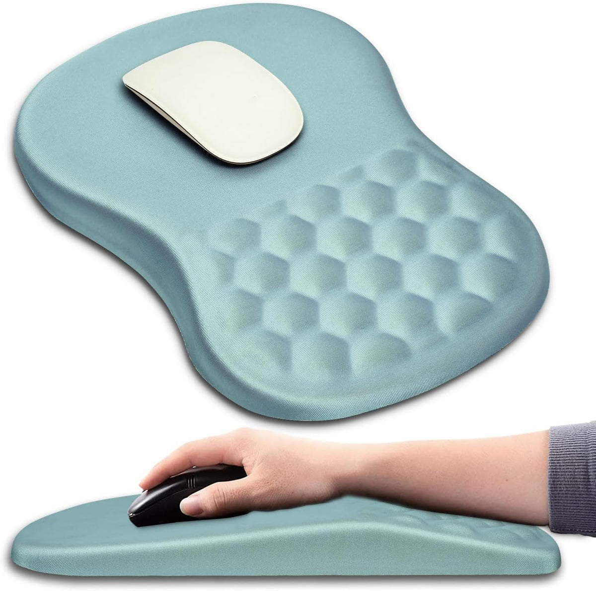 Hokafenle Ergonomic Mouse Pad Wrist Support with Massage Design, Wrist Rest Pain Relief Mousepad