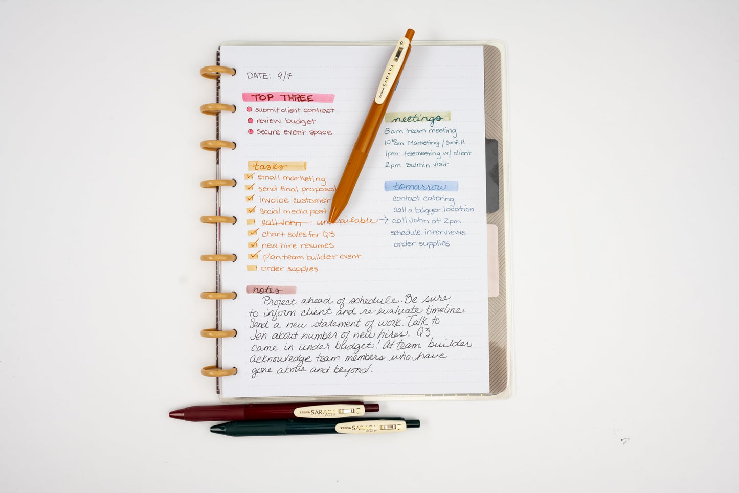 Zebra Pen SARASA Clip Retractable Gel Pen, Assorted Vintage Ink, 10-Pk