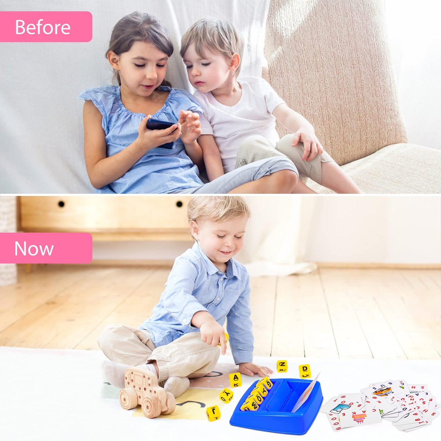 Matching Letter Game, Spelling Word and Increases Memory, Early Learning Educational Toy for
