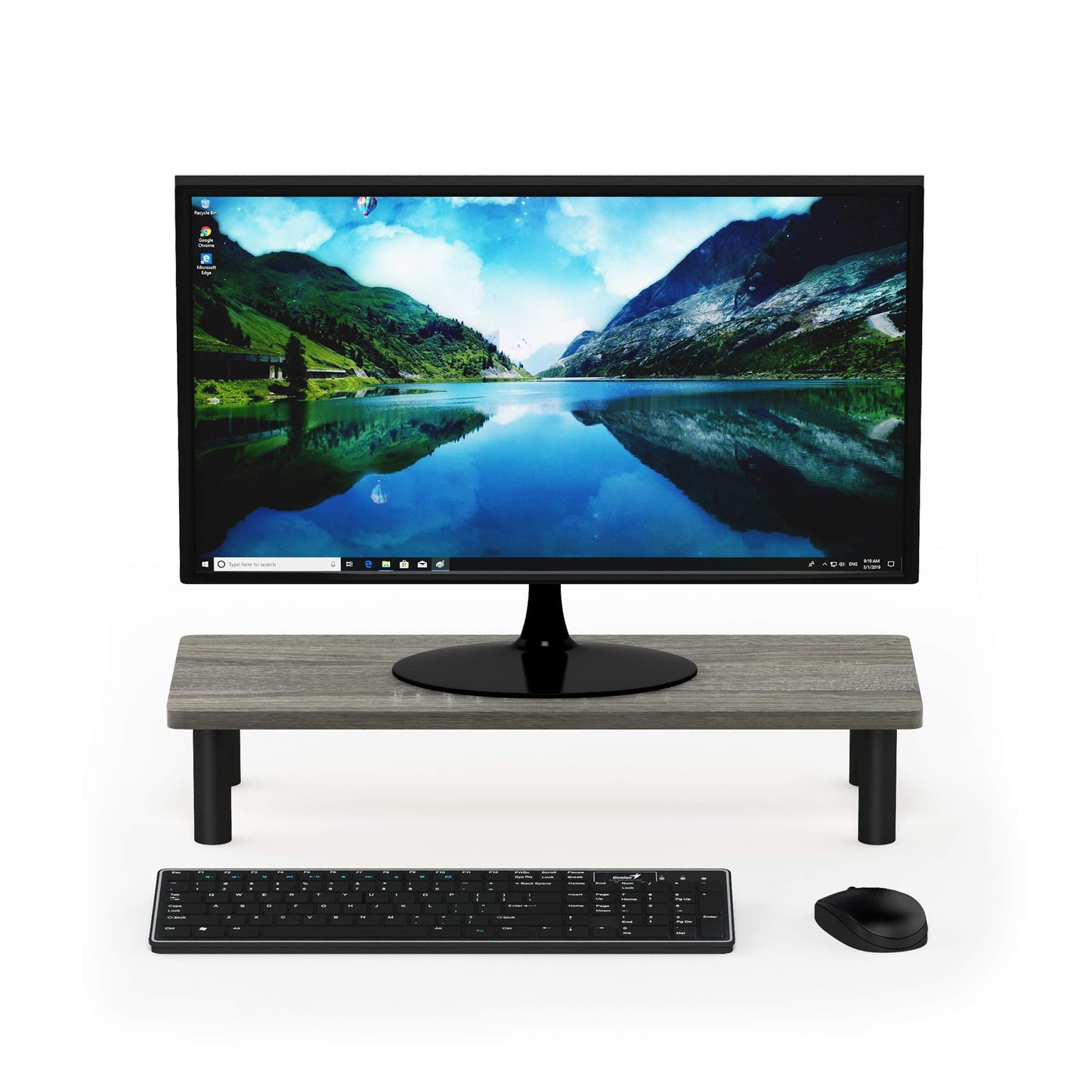 Furinno TURN-N-TUBE Monitor Stand Riser, 23.6" Wide Rectangle Monitor Riser, Laptop Stand for Desk