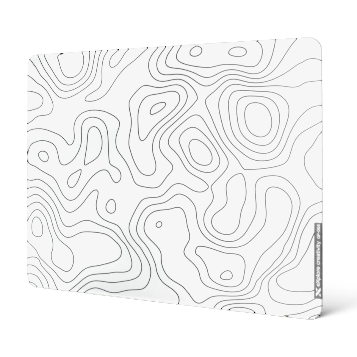 XVX White Topograph Glass Mousepad 4.0, Hard Mouse Pad for Gaming,Ultra-Smooth Micro-Etched Surface