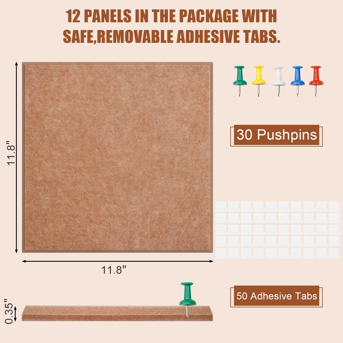 48" x 36" Large Felt Bulletin Board & Cork Board Alternative, Mauvey Pink