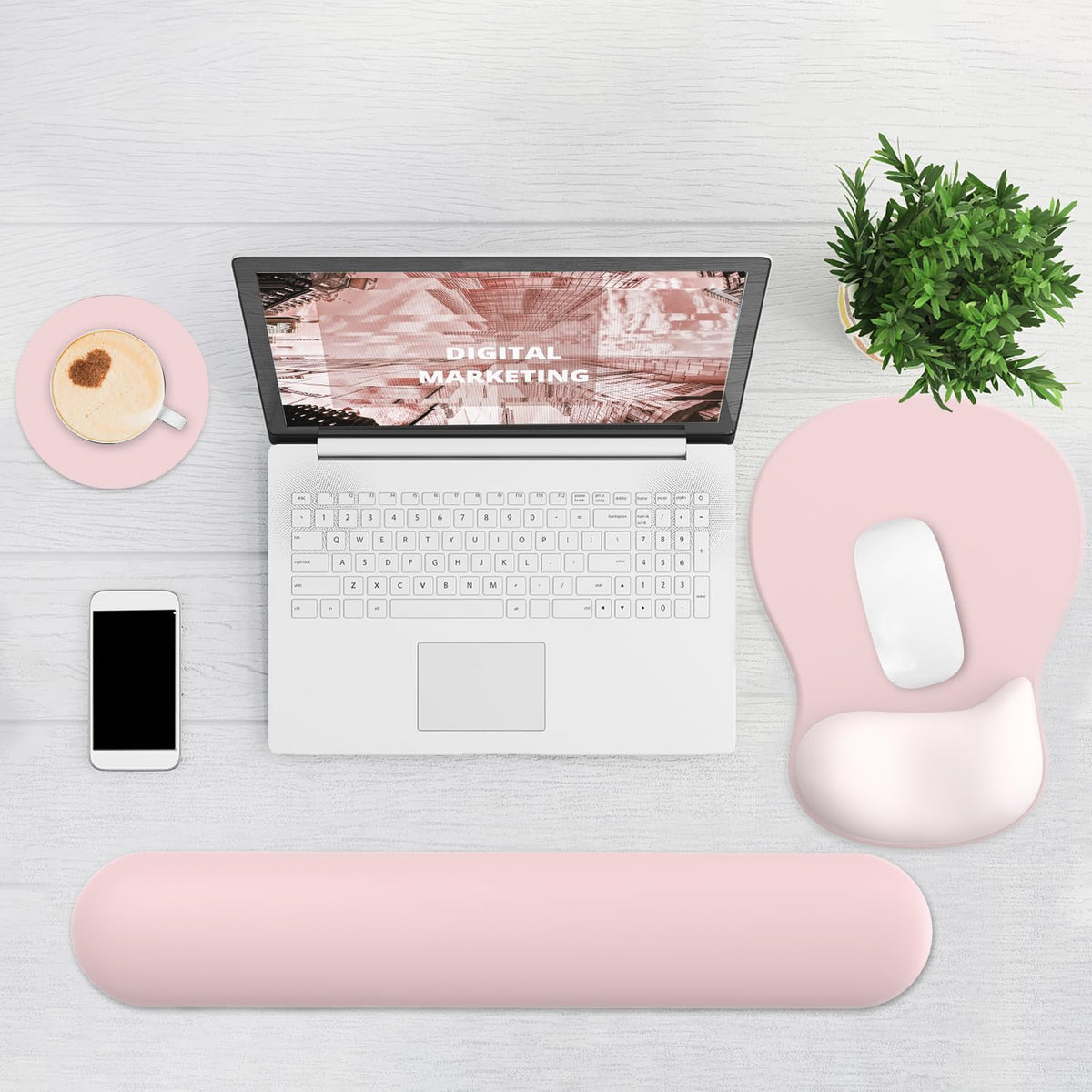 Ergonomic Mouse Pad with Wrist Rest and Keyboard Wrist Rest, Gel Mousepad