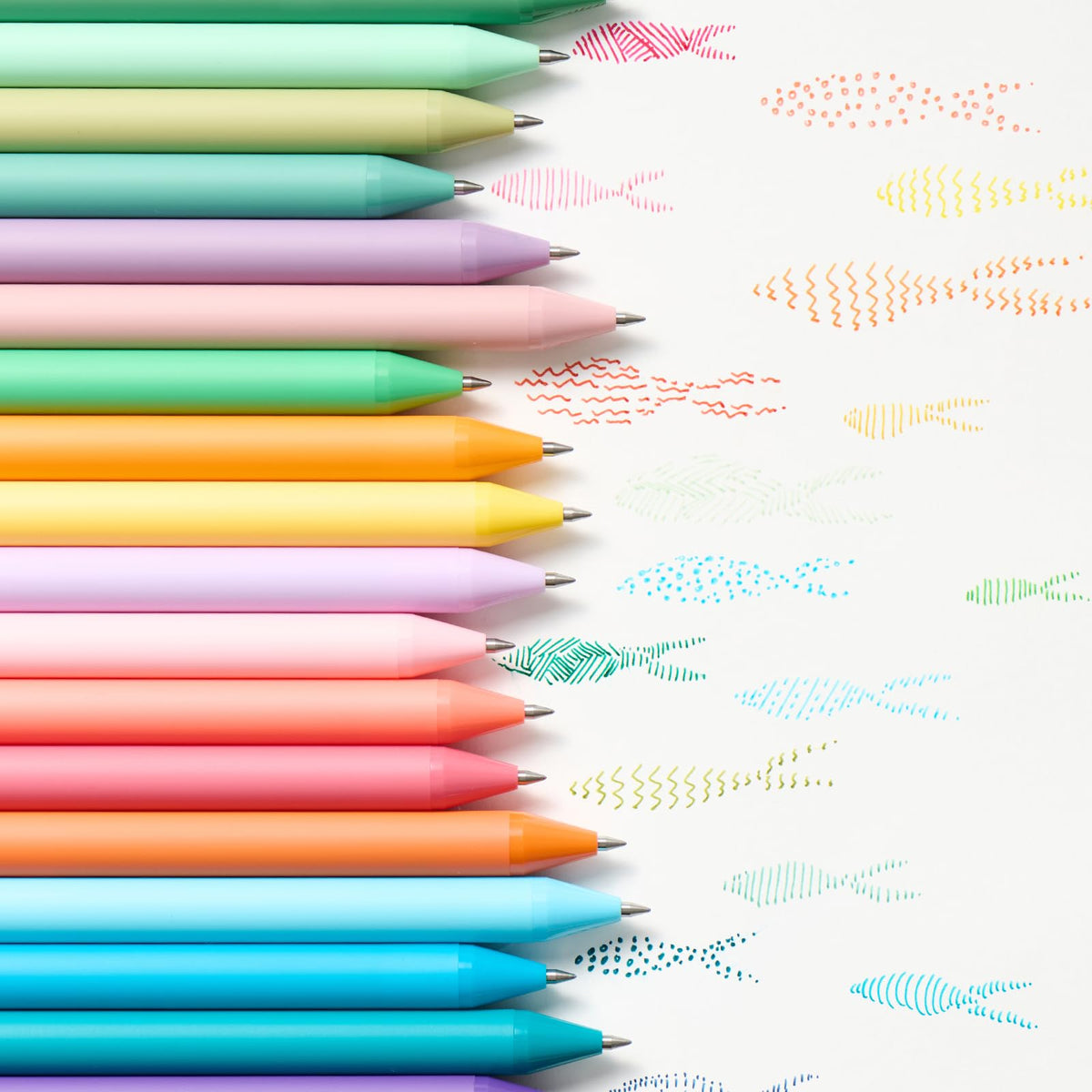 Kaco PURE Colored Gel Pens 0.5mm 40 Pieces Set Comfort Grip Quick Drying