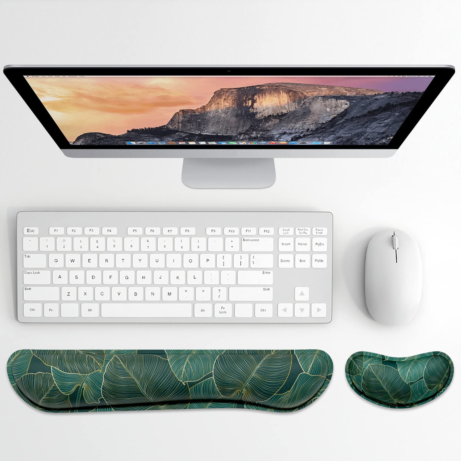 Dapesuom Enlarge Keyboard Wrist Rest, Memory Foam Wrist Cushion for Desk Mats Support, Cute Pain